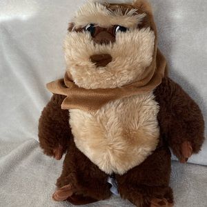 Disney Parks authentic Ewok Star Wars Lucas Films plush stuffed toy brown 9”
